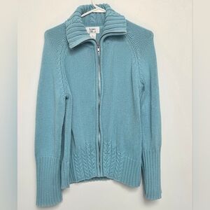 Vintage Bonnie & Bill XL Cottonblend  Candy Blue Women's Zipper Cardigan Sweater
